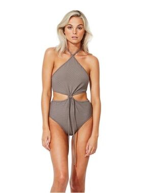 Bec & Bridge “Sun Star” One Piece Swimsuit – Taupe – Size US 6 / AU 10